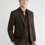 Black Coffee Brushed Twill Stretch Blazer
